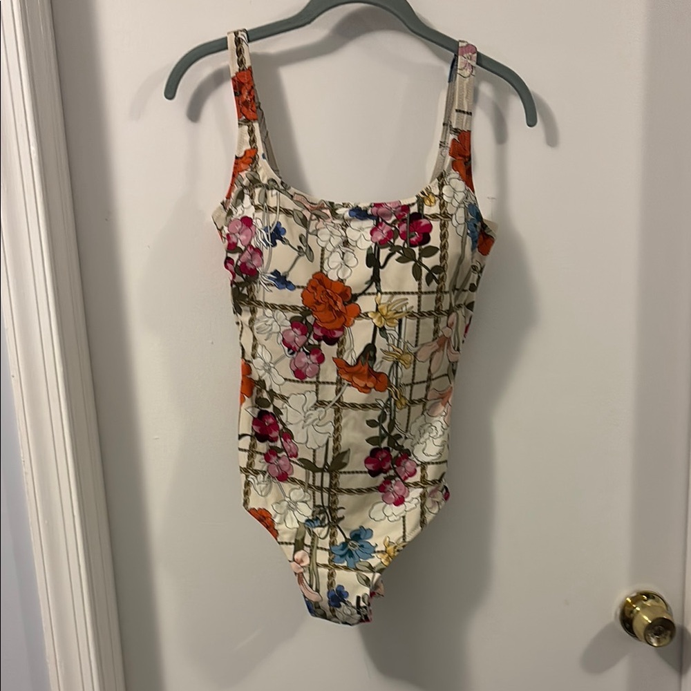 Gottex Floral Swimsuit with Pink and Green Accents